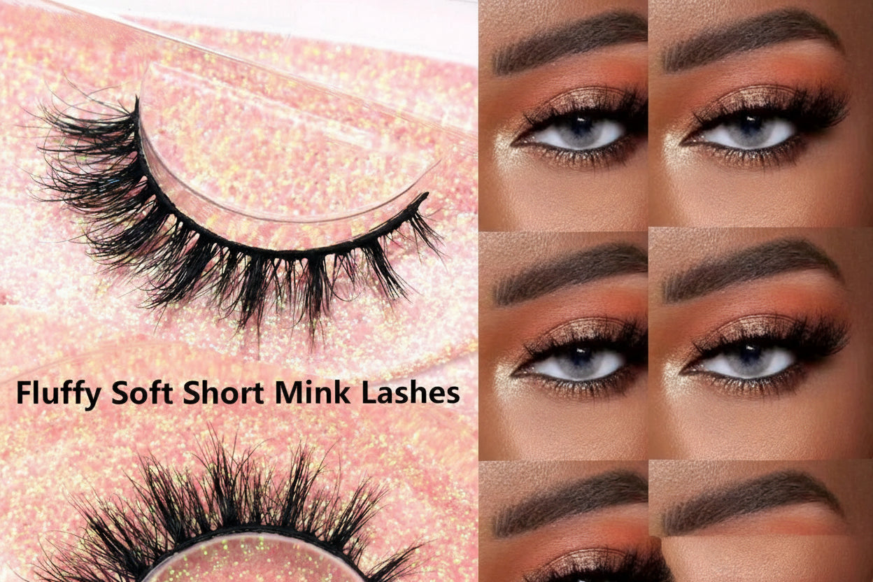 ✨Real Mink Fluffy Short Lashes – Wispy Soft Natural Daily Wear Strip Eyelashes